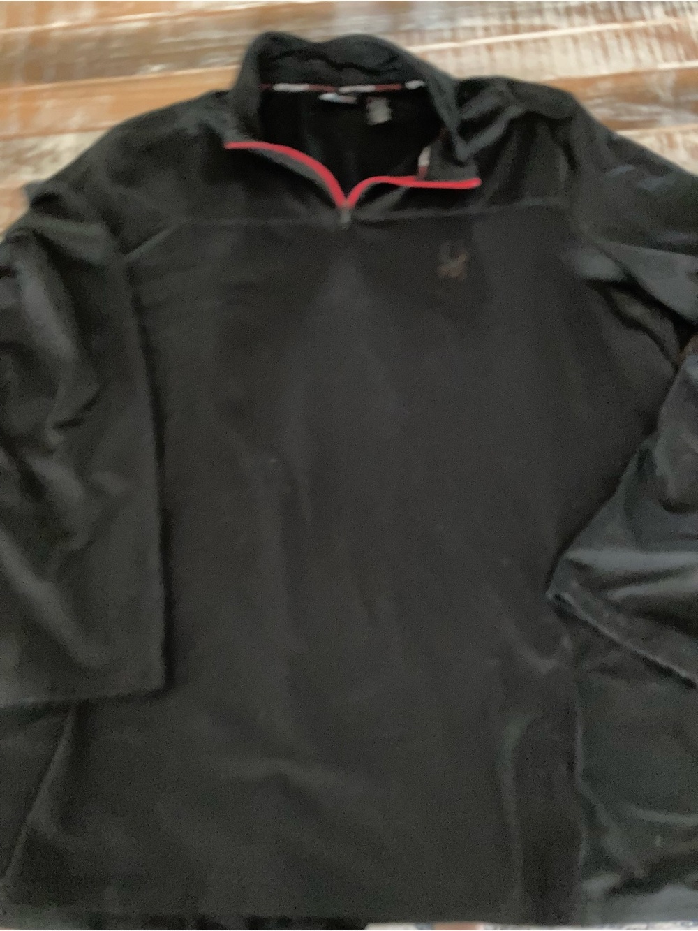 Spyder Men’s Black Quarter-Zip Pullover with Red Trim